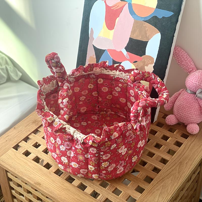Charming Easter Egg Canvas Storage Basket Vintage Style Perfect for Toys Cosmetics Underwear Organization Toy Basket Shelf Baskets жёлтый 1729₽