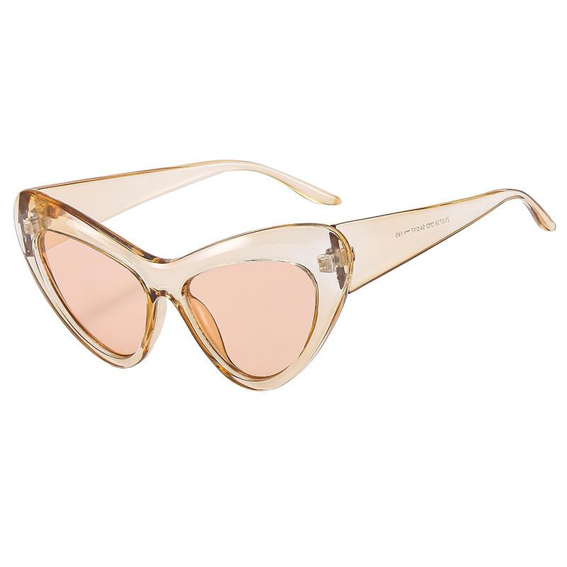 

Classic Cat Eye Eyewear With Polycarbonate Frame Uv Protection For Stylish Casual Wear світло-коричневого кольору