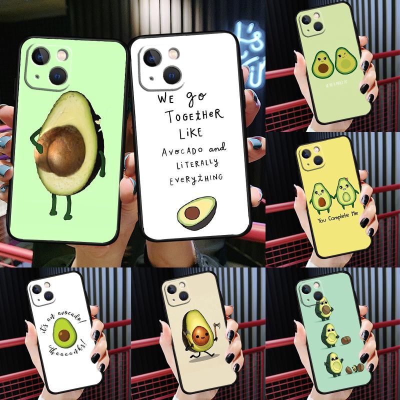 Funny Avocado Quotes Phone Case For iPhone 16 15 Pro 11 14 Pro Max 12 13 Mini XS X XR 16 Plus 16e Cover Coque