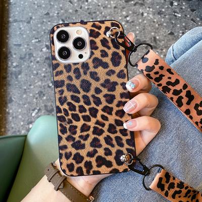 Pu Deri Leopar Crossbody Askı Telefon samsung kılıfı Galaxy S22 Ultra S21 Artı S20 Fe A32 A22 A52 A12 A72 A53 A13 A33 A73