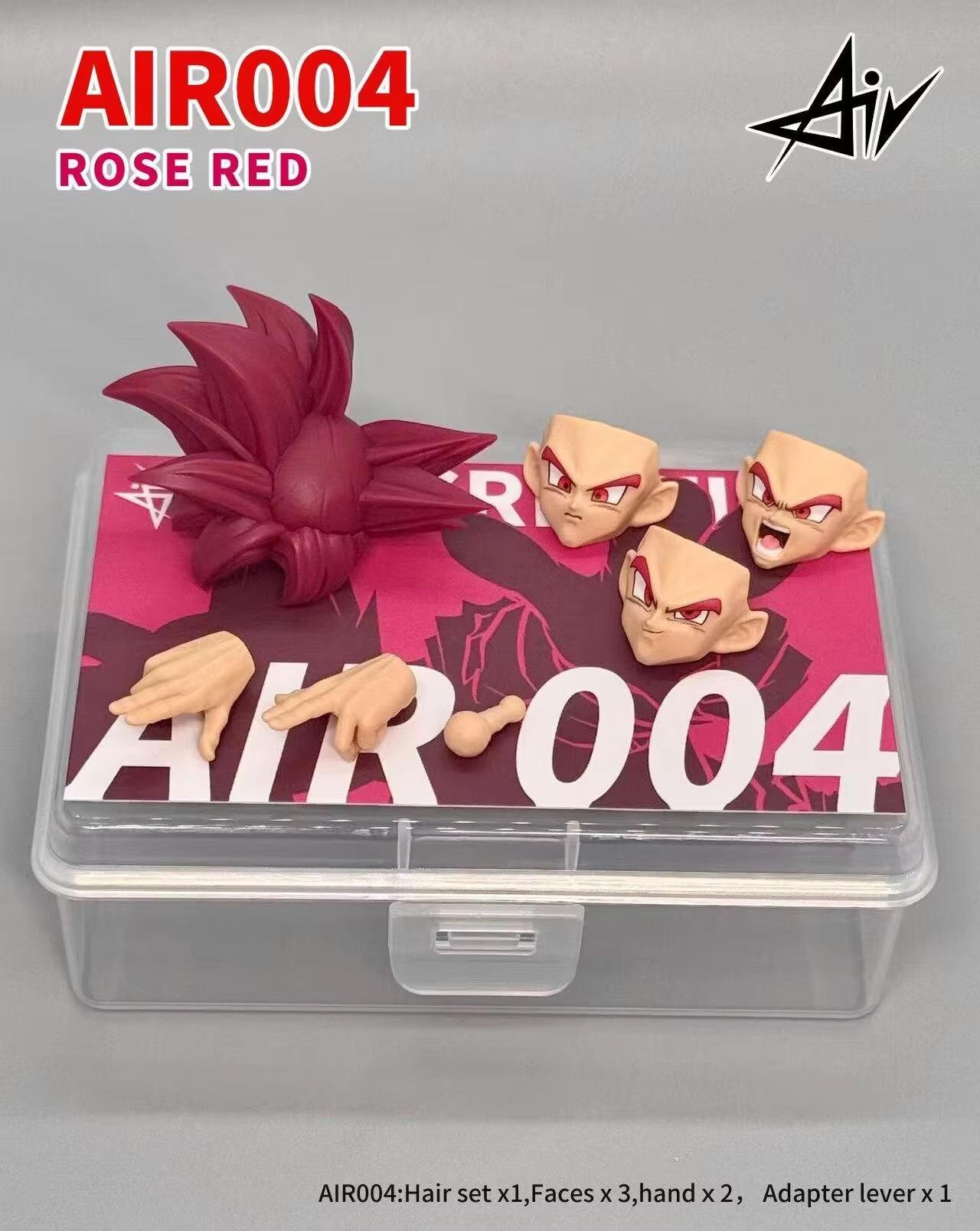 

In Stock Air Studio Super Saiyan Goku Air003 Air004 Air005 Head Sculpt Kit Red Aura Hair Face Upgrade Parts Dragon Ball Figure (As shown-23288)-