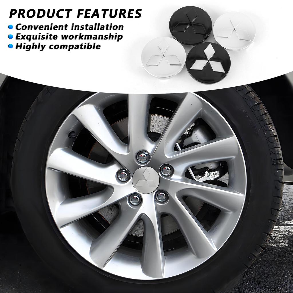 60MM Car Wheel Hub Caps Auto Emblem Tyre Center Covers Accessories For Mitsubishi 9 Ralliart X EX ASX L200 Colt Outlander Pajero