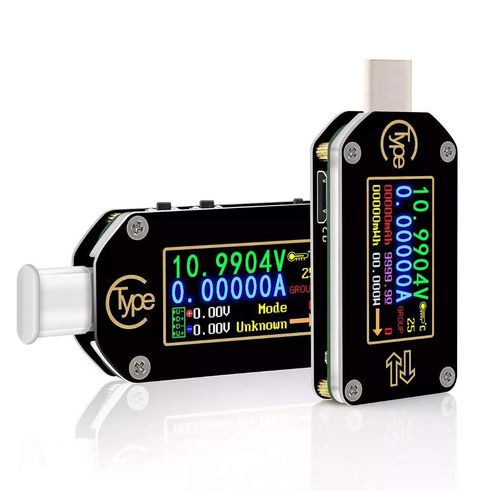 WINGONEER TC66 PD Trigger USB Measurement for USB Black Type-C Voltage/Current Meter/Capacity Meter, 2-Way Charger, APP, PC, Tester,