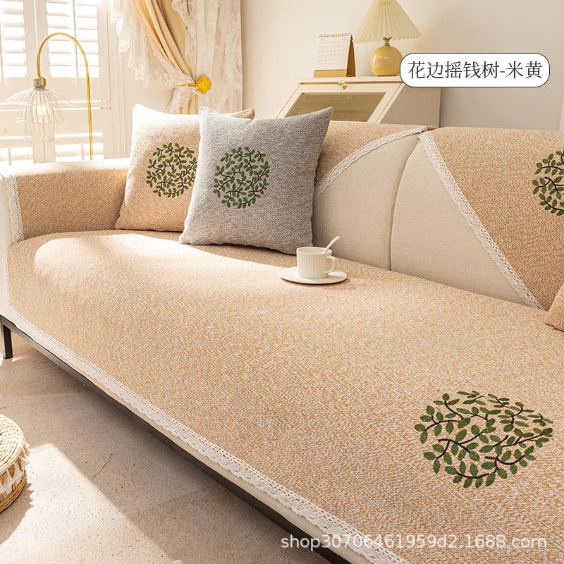 

Диванная подушка Four Seasons, обычные ткани, кожа, нескользящая, хлопковая, льняная, летняя подушка, простой и высококачественный чехол, спинка для полотенец 70*70CM