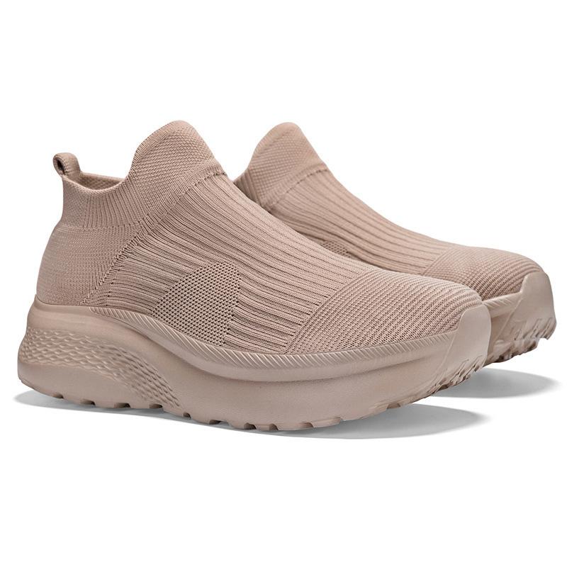 Large Size Popcorn Sole Fly-Woven Mesh Breathable Sports And Leisure Running Shoes One-Pedal Socks Men'S Shoes