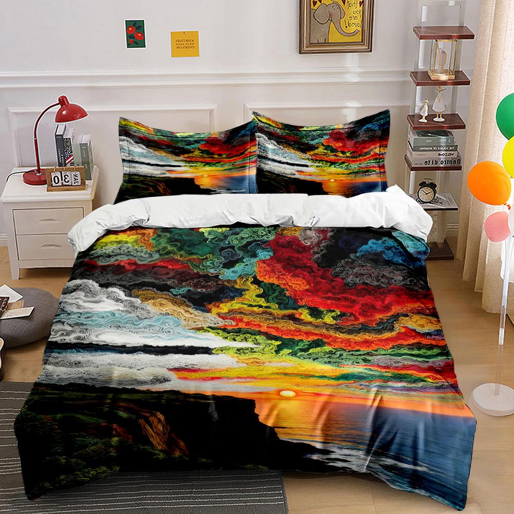 

Colorful sunset with clouds. Bedding sets Duvet cover sets Duvet covers Pillowcases(1 * Duvet Cover 2 * Pillowcases, without duvet insert) 135x200cm