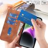 For iPhone 14/13 Stand Case Magnetic Closure Skin Touch Leather Flip Phone Cover with Wallet