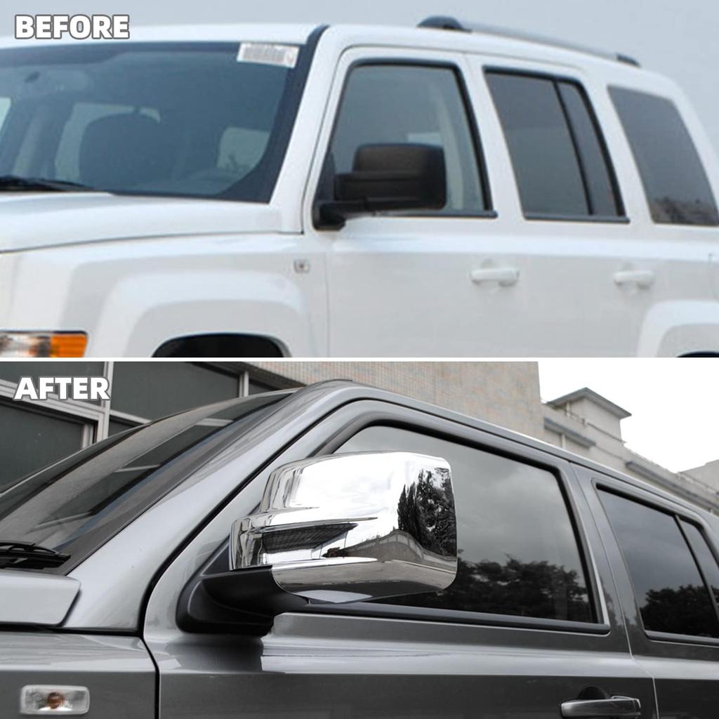 Chrome Side Mirror Covers Shell Trim Decoration for 2011-2016 Jeep Patriot