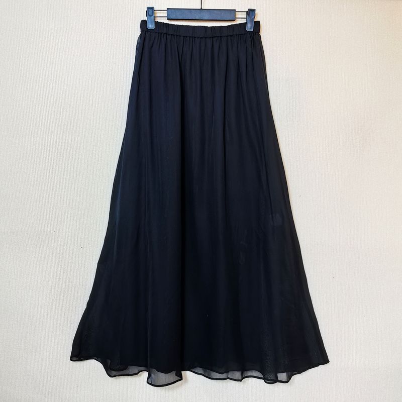 

в Соединенные Штаты Оригинальный заказ Остатки Шифон Эластичная талия Юбка Женская Средней длины Длинная А-силуэта Юбка Большая юбка-солнце Black S