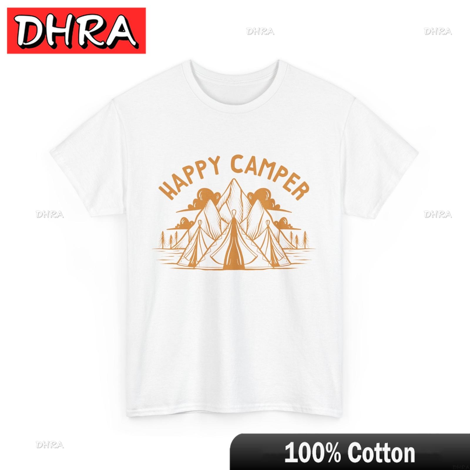Happy Camper TShirt Hiking Mountains Tee Camping Adventure Shirt Cool Y2K Tees Vintage Funny Urban Tees Girl Y2K Tops TShirt S