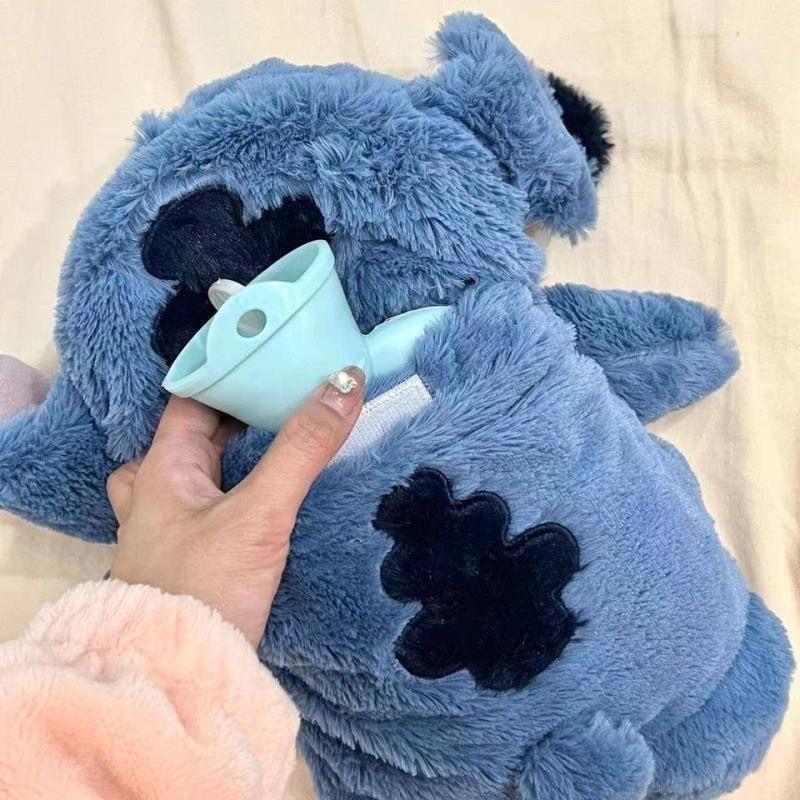 Stitch Angel Lotso Plush Hand Warmer Thermos Kawaii Soft Winter Portable Warm Tote Bag Anime Toy Christmas Gift