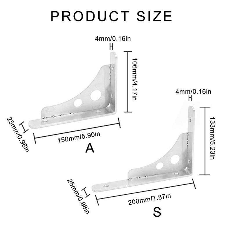 Heavy Duty Square  Wall Mount Bracket Easy Installation Space Saving Designs Wall Support Bracket for Kitchen Garage