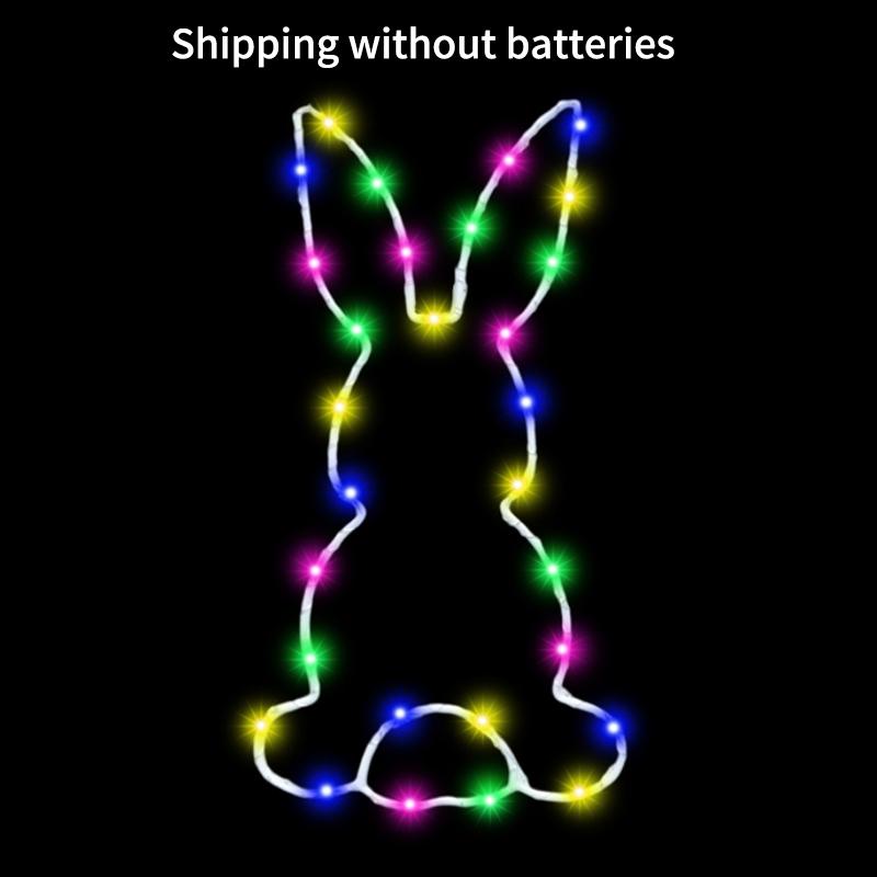 New Easter Bunny Shaped Led Window Decoration Light Party Home Decoration Children'S Parent-Child Toys Neon Wall Decoration