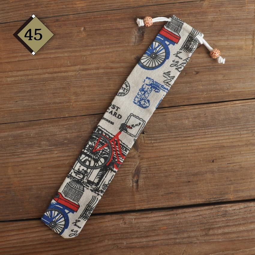 1pc Eco Friendly Canvas Drawstring Pouch Japanese Style for Chopsticks Spoon Straw Home Kitchen Travel Organizer