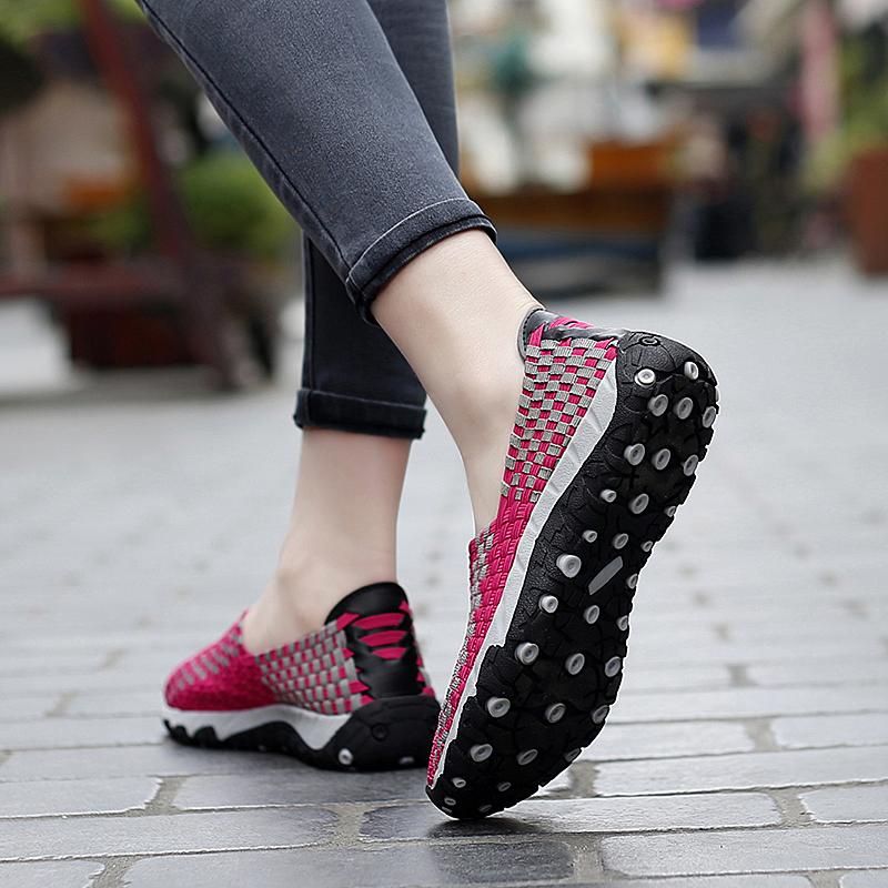 Sommer Damen Sneaker Komfort Lässig Übergröße Ballerinas Strand Laufschuhe Leichtgewicht Slip-on