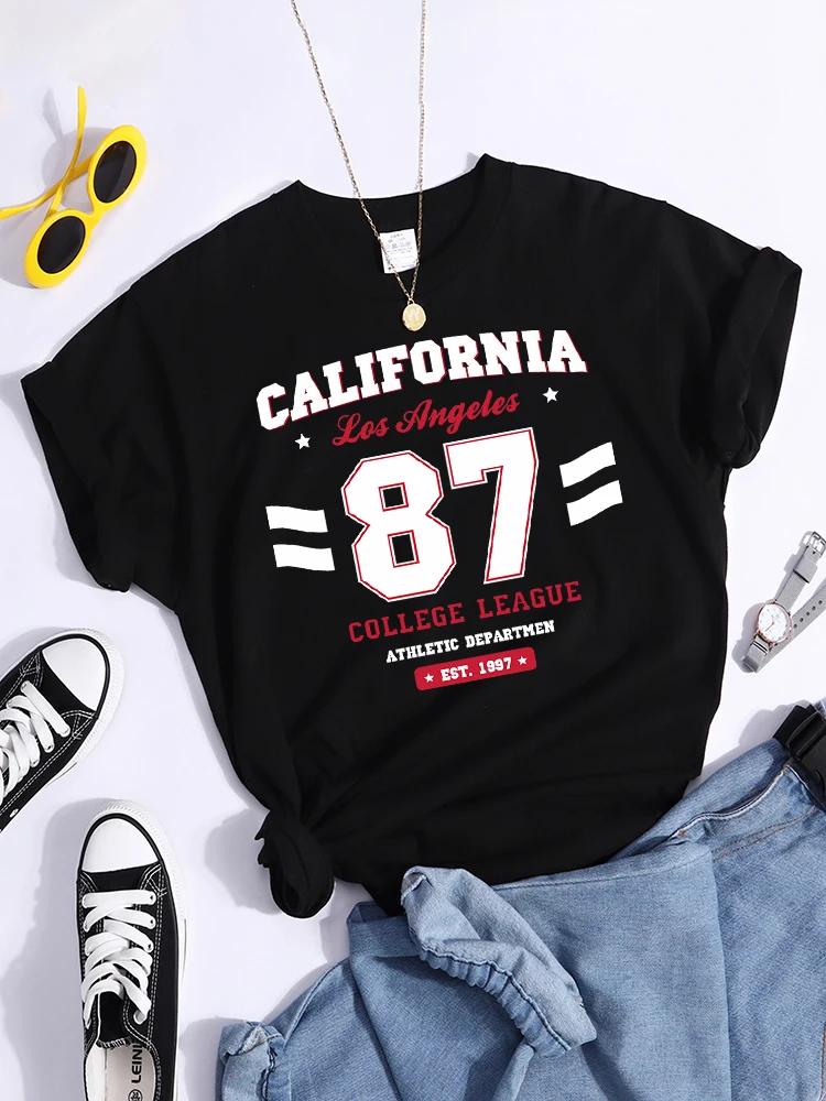 

Shirt Harajuku Hipster TShirts Fashion Women Tshirt Angeles California Street Letter TShirt Round Neck Aesthetic Clothes Tees S