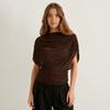 Fall Winter Women's European American Style Draped Scarf Collar Sleeveless Slim Fitted Crop Top