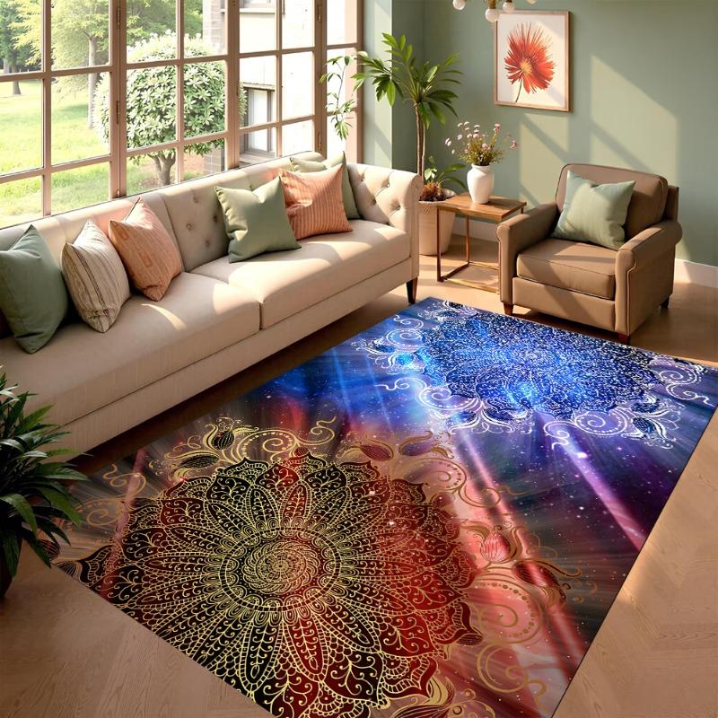 Bohemia Mandala Geometric Area Rug,Carpet Rug for Home Living Room Bedroom Sofa Doormat Kitchen Decor,Kid Non-slip Floor Mats