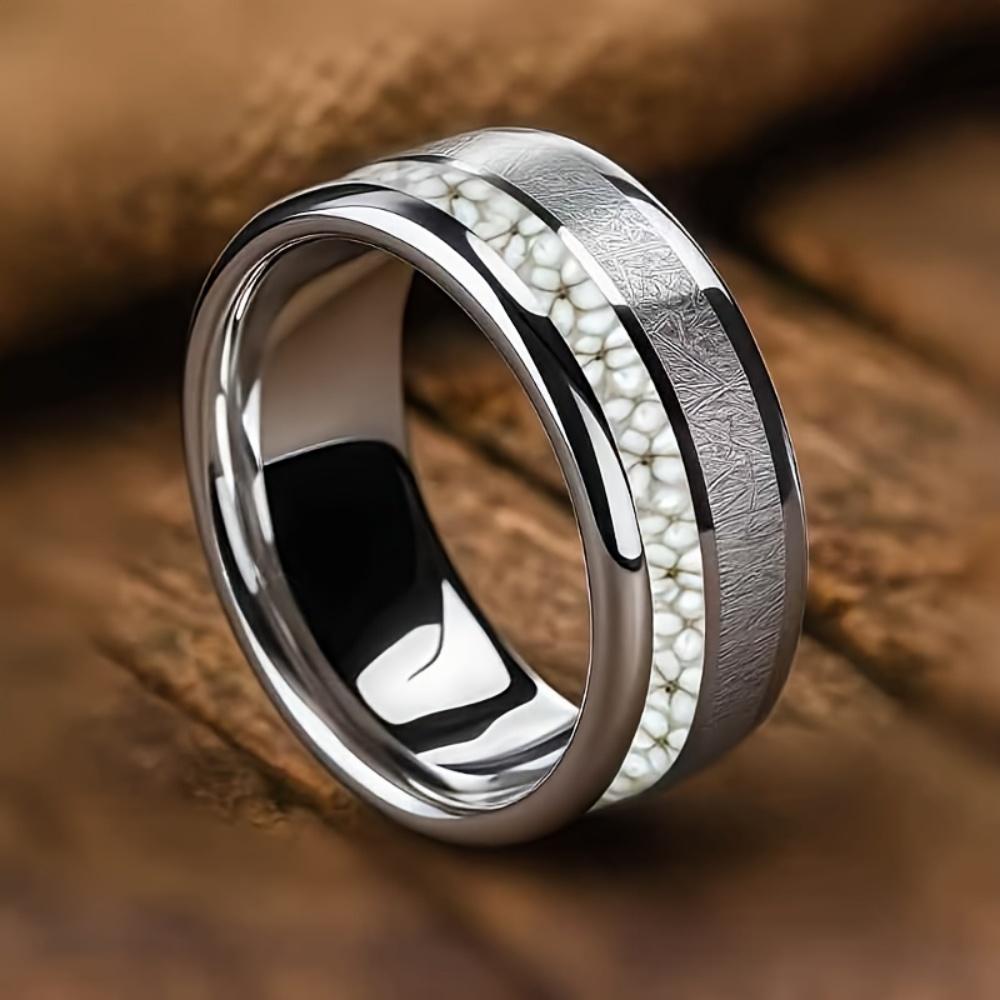 Men's Stainless-Steel Rings Decoration Mens Accessories Jewelry For Man Stainless Steel Ring Waterproof Jewelry Flower Ring