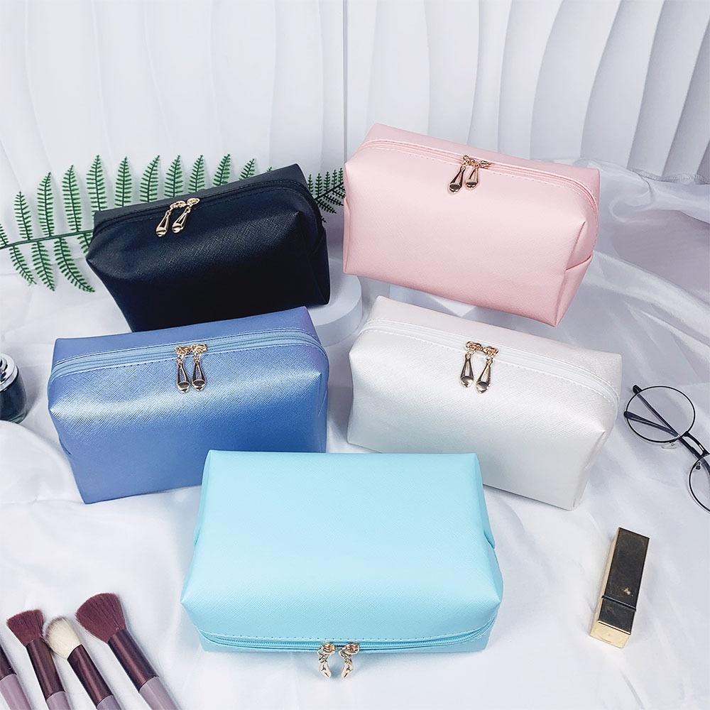 1pc PU Leather Cosmetic Bag Portable Toiletry Bags Waterproof Travel Make Up Bags for Women S/M/L Cosmetic Organizer Bags