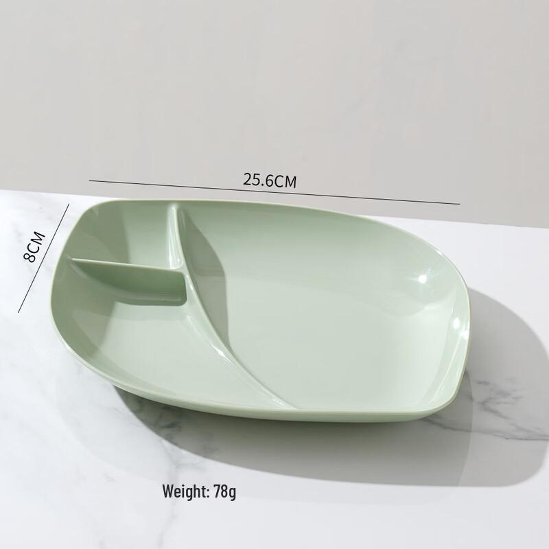 ZISIZ Japanese Style 3-Compartment Dumpling Plate with Sauce Dish