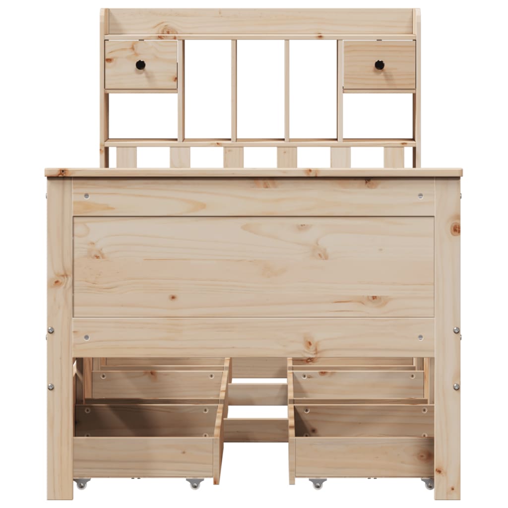 Bookshelf Bed without Mattress 75 x 190 cm Solid Pine Wood