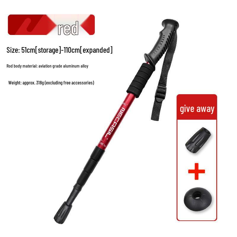 Bastones de Trekking Plegables Telescópicos - Antideslizantes, Ultraligeros para Hombres y Mujeres. Equipo de Senderismo Portátil y Duradero para Exteriores.
