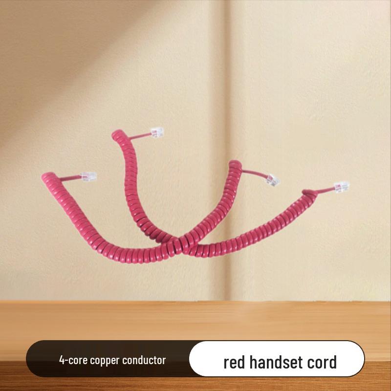 

4C2.2мП+П Красная проводная трубка с 4-жильным пружинным проводом и медным проводником для стационарных телефонов