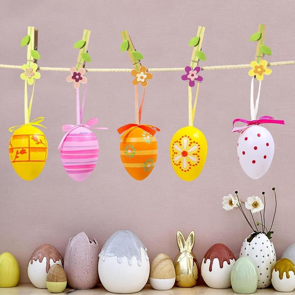 12/24 Pcs Kunststoff Ostern Hängende Ornamente für DIY Handwerk Party Favor Ostern Geschenk