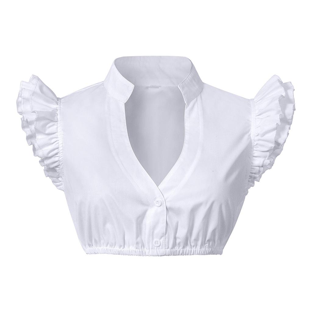 Bavarian Oktoberfest Costume Crop Top Traditional Dirndl Blouse Women's Oktoberfest T-Shirt Bavarian Octoberfest Costume