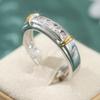 Aesthetic Inlaid White CZ Women's Ring Trendy Two Color Geometry Daily Wear Party Jewelry Anniversary Gift