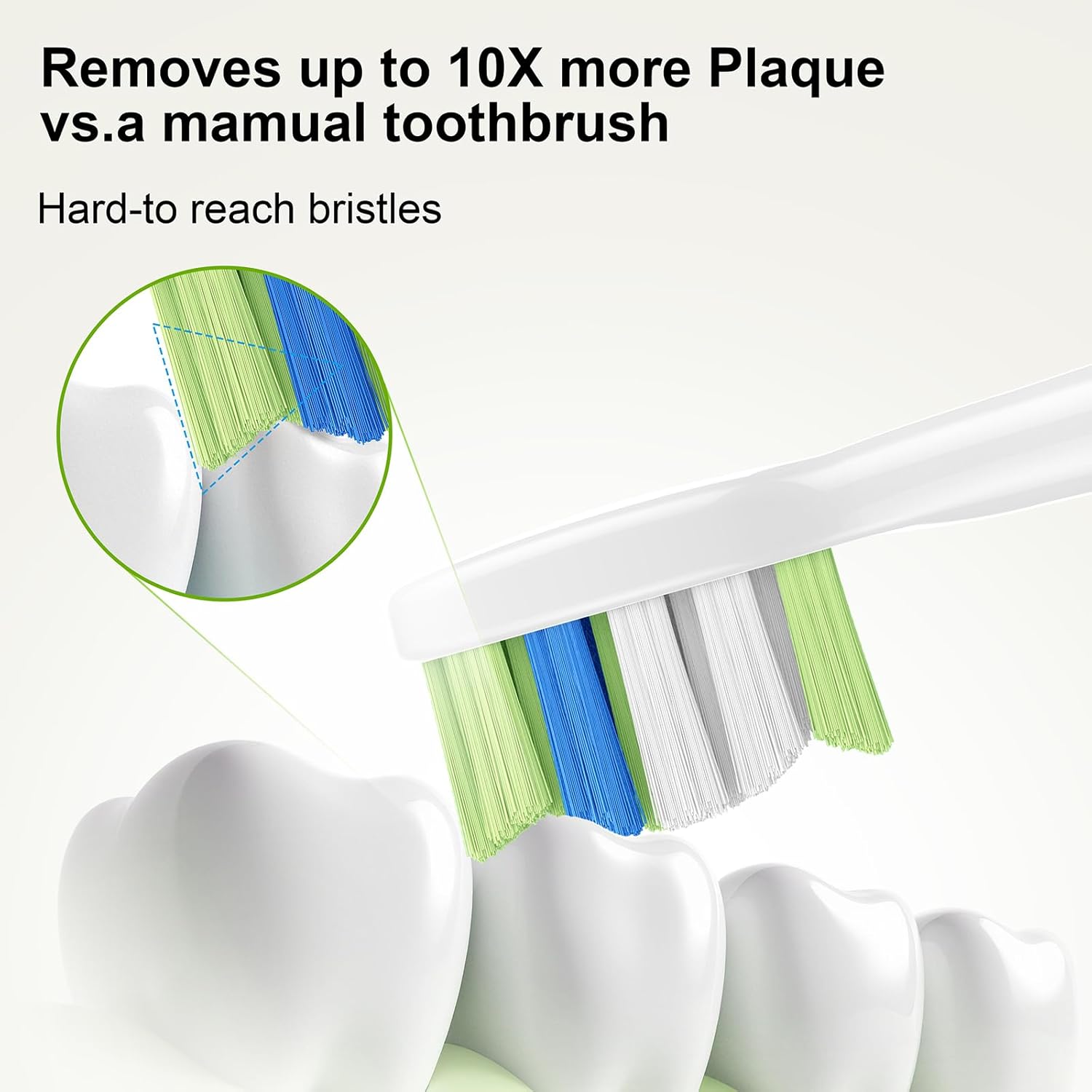 Replacement Toothbrush Heads for Philips Sonicare – Plaque Control, Compatible with Click-on Electric Toothbrush Handles, 12 Pack White