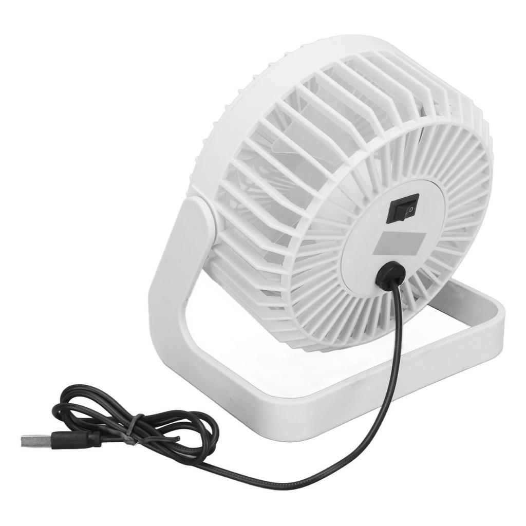 USB Fan 360 Degree Regulable Quiet Operation Portable 5V 2.5W 13x13x10cm Plastic Table Fan for