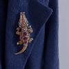 Vintage Multicolor Crocodile Animal Men Pendant Brooch Rhinestone Crystal Animal Badges Pins