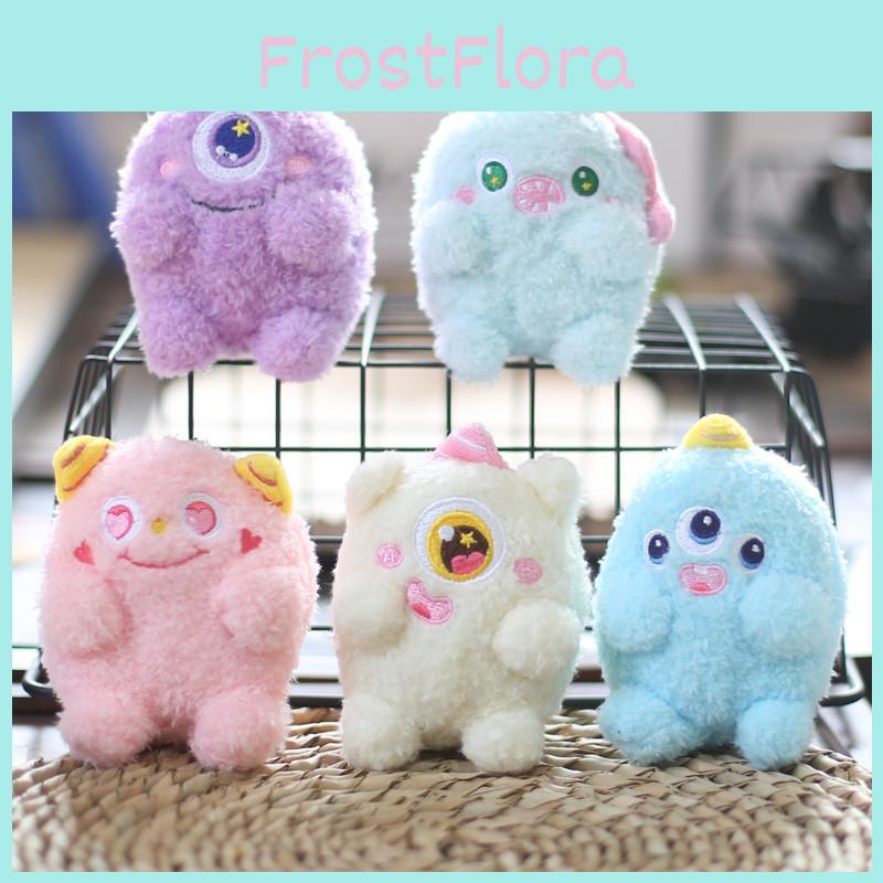 Cute Adorable Monster Plush Toy Keychain Soft Short Plush Material In Pink Blue Purple White
