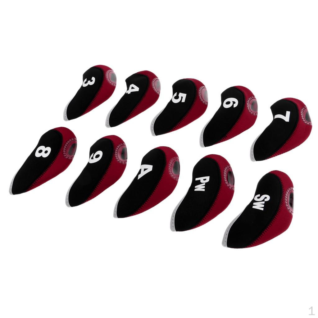 10pcs/pack Golf Club Head Cover Protective Headcover Visible Hole
