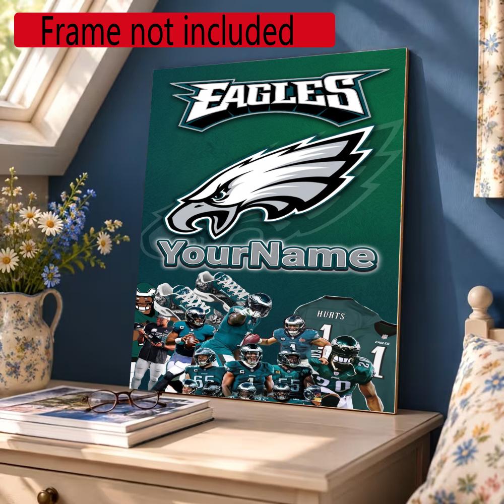 Philadelphia Eagles Customize Your Name Diamond Painting Round Diamond Diy Frameless Holiday Artwork Suitable For Home Office Wall Decoration