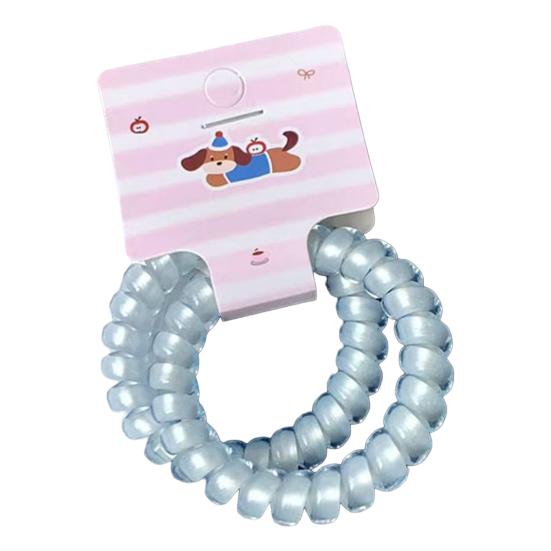 

1 Pair Women Hair Ties Pearlescent Color High Elasticity Phone Cord Shape Hair Ropes Flexible Ponytail Holder Hair Accessories
