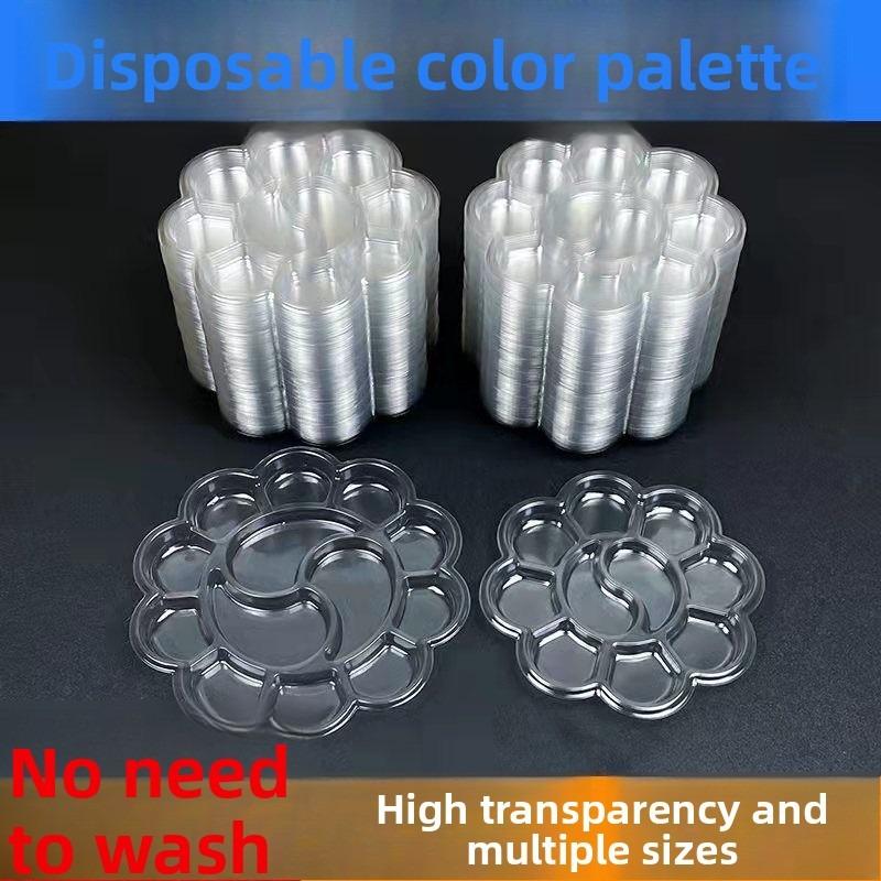 One-time Color Palette, Washable Watercolor Art Supplies for Kindergarten Children, Transparent Plum-colored Pigment Tray for Painting