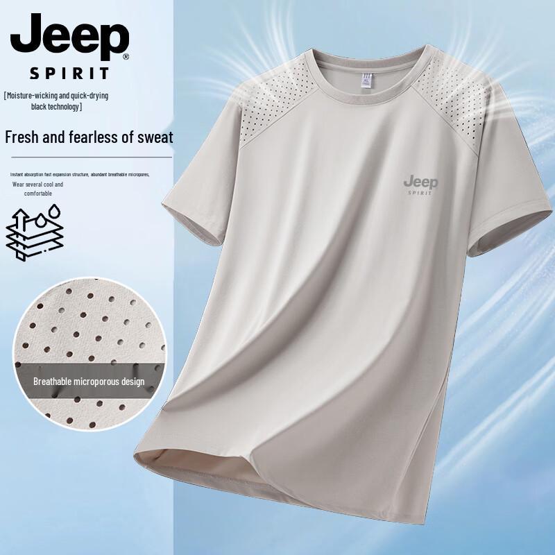 JEEP SPIRIT Men s Quick-Dry Short Sleeve T-Shirt 5XL