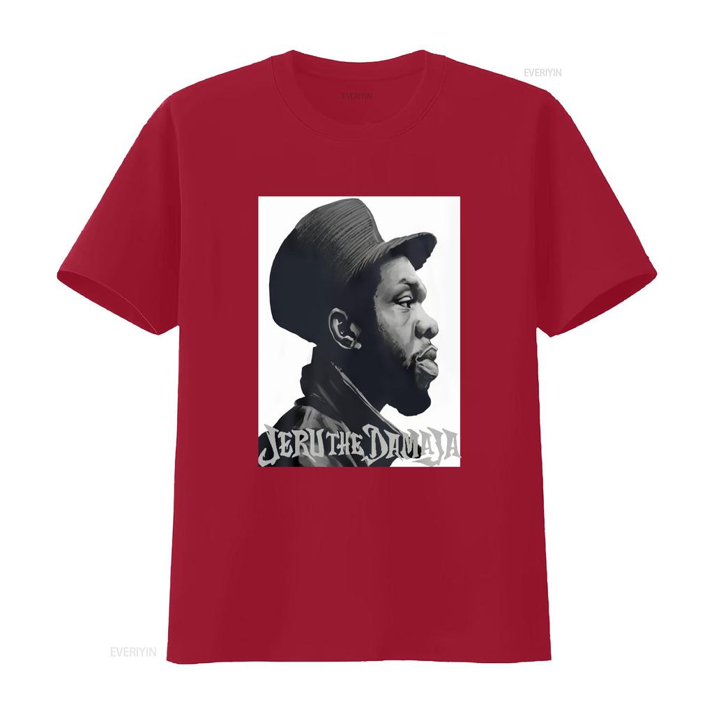 Hip Hop Jeru The Damaja Czarny T-shirt Rozmiar S 5XL Vintage Spłowiały Ubrania Projektanta Graficznego Miękki Oddychający Top Do Codziennego Noszenia