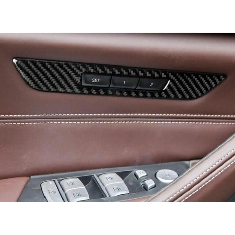 Real Carbon Fiber Seat Memory Button Switch Cover Trim For BMW 5 Series 2018-22