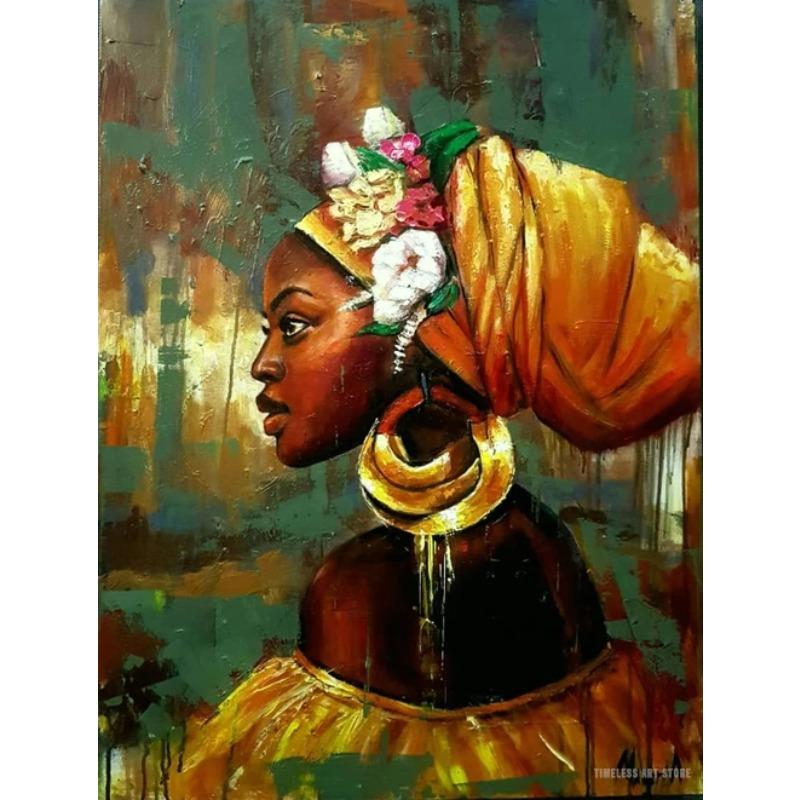 African Black Woman Graffiti Art Posters And Prints Abstract African Girl Canvas Paintings On The Wall Art Pictures Wall Deco 21X30CMNo Framed