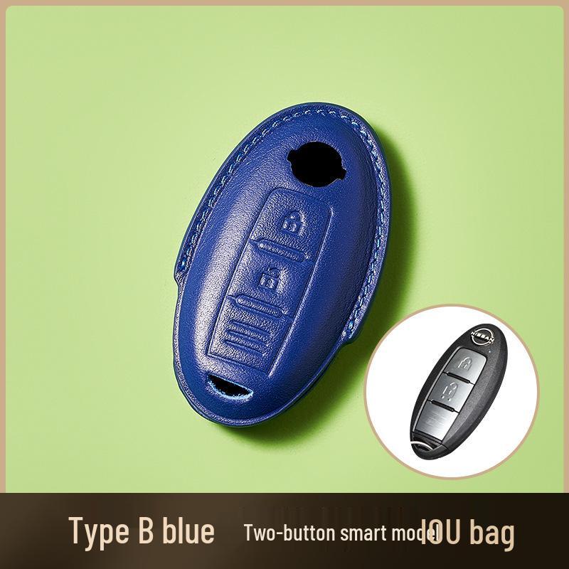 Skórzany Etui na Klucze ze Skóry Wyprawianej Roślinnie dla Nowego Kluczyka Samochodowego Sylphy Murano, Ręcznie Robiony Wzór Klamry dla Mężczyzn