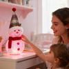 Christmas Snowman Decorations Indoor Holiday Decoration With LED Light Rustic Festive Doll For Home Office Bedroom Bookshelf