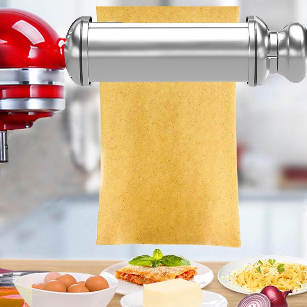 Electric Pasta Maker Attachment Dough Roller for All Kitchenaid Mixers, Noodle Ravioli Dumpling Maker with 8 Different Thicknesses Setting, Kitchen