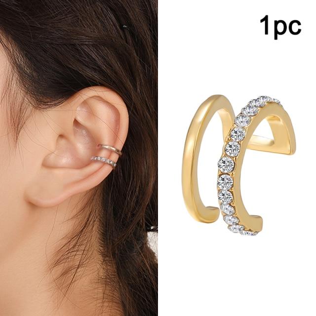17Km Gold Color For Women Leaves Ear Cuff Black Non Piercing Ear Clips Fake Cartilage Earrings Clip Earrings Men JewelryTrendy Cuff