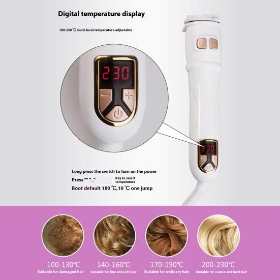 Automatic Hair Curling Iron LCD Display Temperature Adjustable Fast Heating Portable Travel Hair Curler 110V Electric Curling Wand