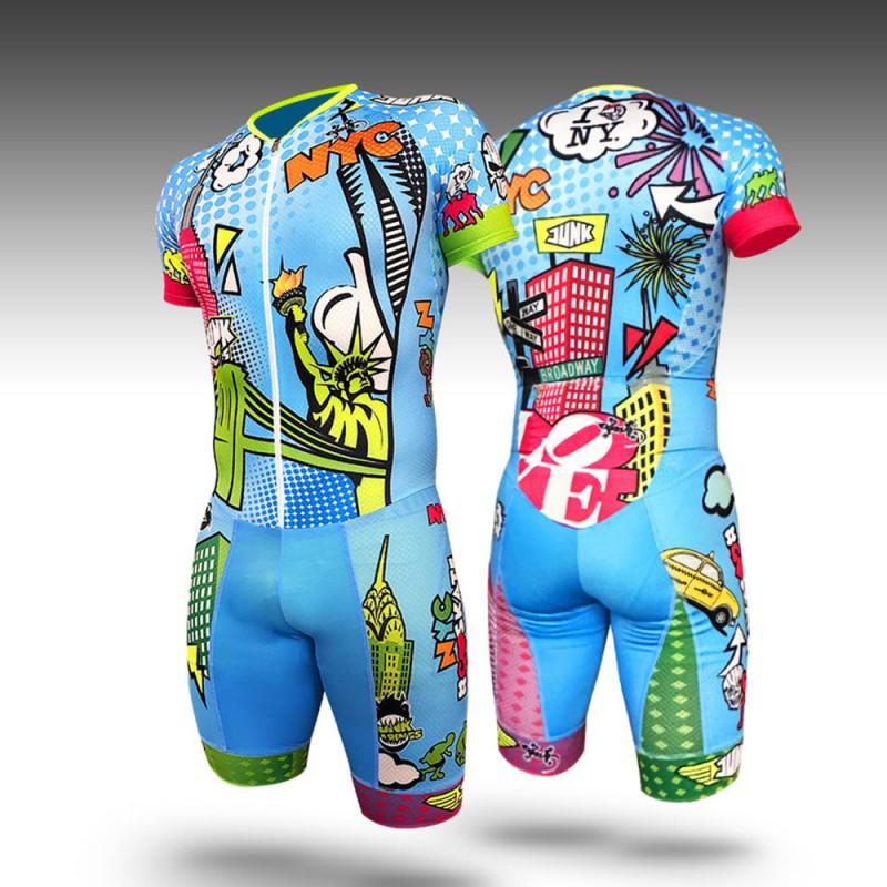 High-Elastic One-Piece Cycling Suit Men Quick-Dry Racing Outfit Roller Skating Sports Wear