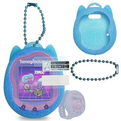 BCWXION για Tamagotchi Uni θήκη σιλικόνης αντικατάστασης, για Tamagotchi Uni προστατευτικό οθόνης λουράκι αξεσουάρ κατοικίδιου (θήκη σιλικόνης και προστατευτική μεμβράνη οθόνης) (μπλε)